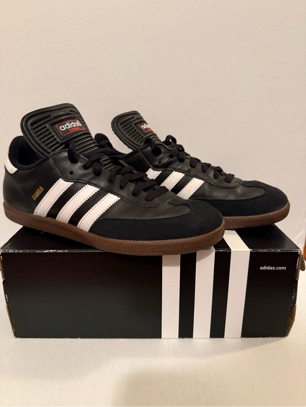adidas Black White Gum Samba Retro Trainers
